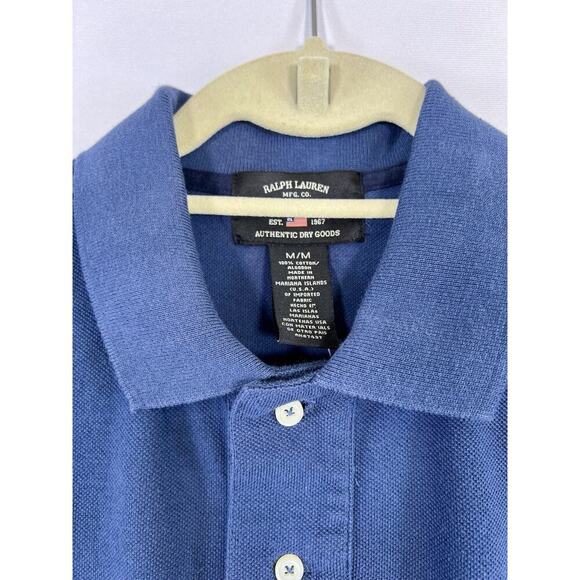 VTG Polo Ralph Lauren Jeans Company Men’s Rugby Polo Shirt Size M Blue White NWT - Picture 3 of 4